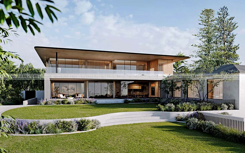 Thiết kế sân vườn phong cách tối giản